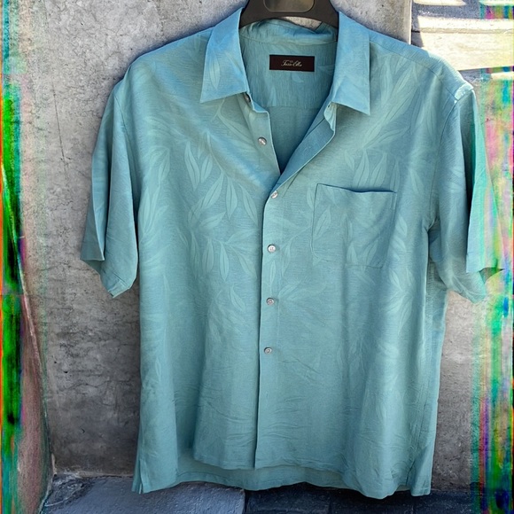 Gorgeous 100% Silk SS Shirt Mens size L - Picture 1 of 10
